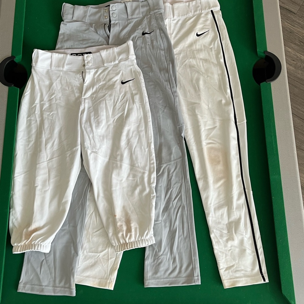 Men’s Small Nike Vapor Pro Baseball Pants – 3 Pair - Game-Ready, PO Approved